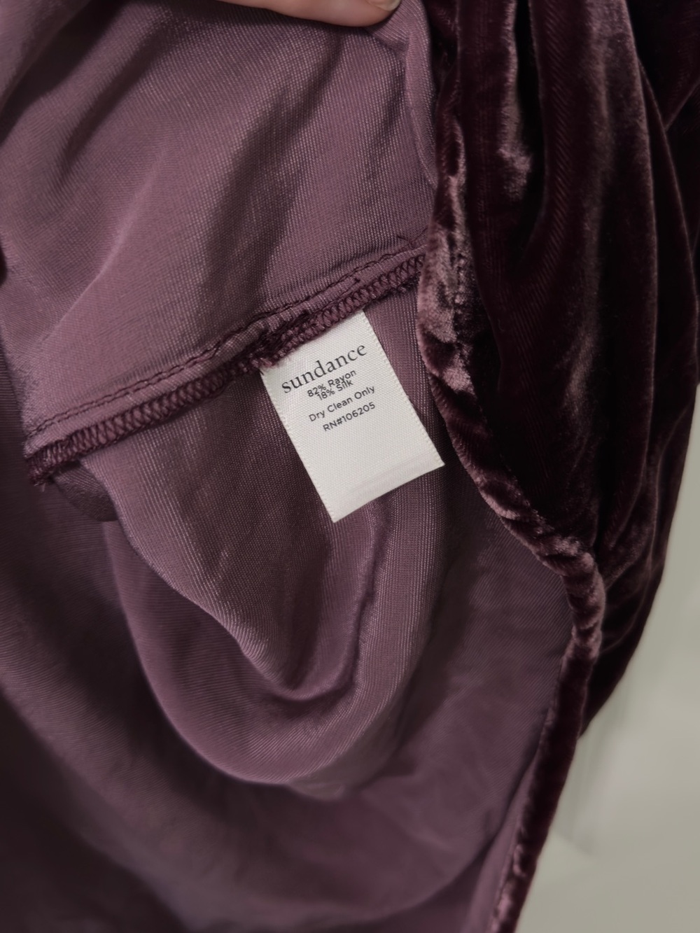 Sundance Velvet Shift Dress in Deep Plum fall winter - Picture 4 of 6